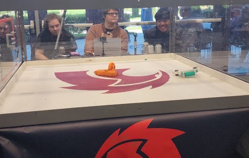 Combat robot in the arena during a match
