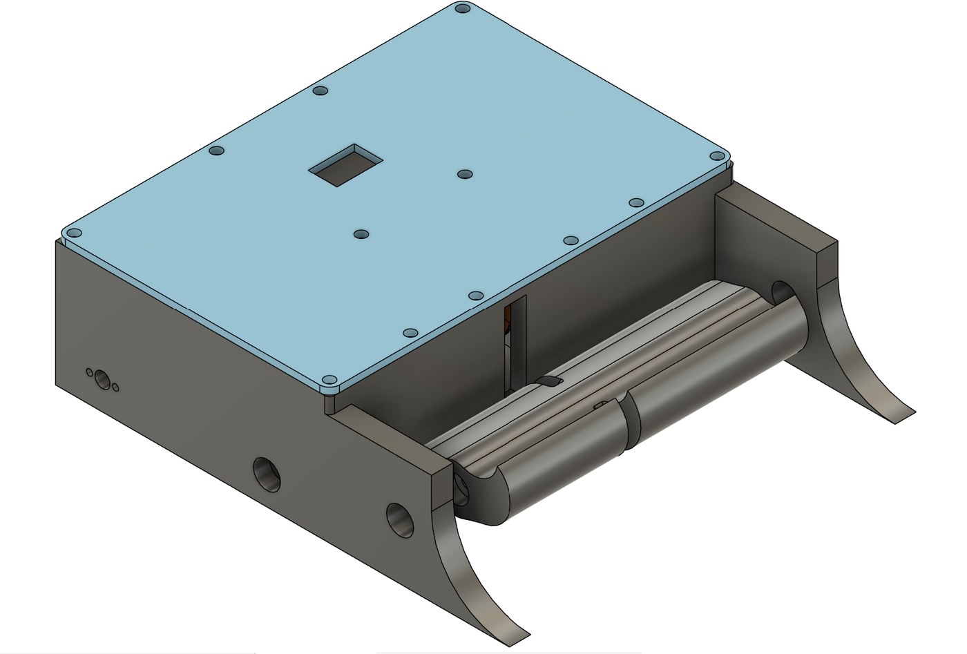 CAD model of the drum weapon chassis