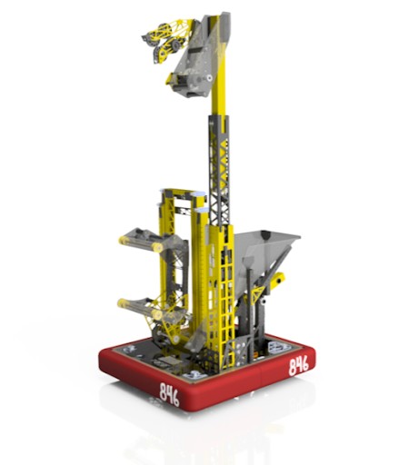 Render of the belt-driven continuous elevator FRC robot